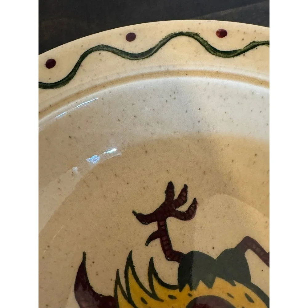 Metlox Poppytrail California Provincial Rooster Hand Painted Serving Bowl 10in